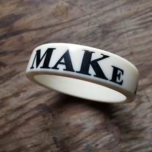 MAKE A DIFFERENCE Lucite Bangle Black & White
